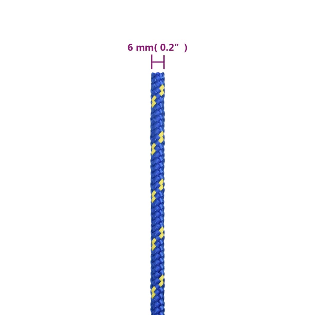 vidaXL paadiköis, sinine, 6 mm, 250 m, polüpropüleen