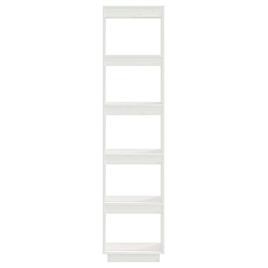 vidaXL raamaturiiul/ruumijagaja, valge, 40x35x167 cm, täismännipuit