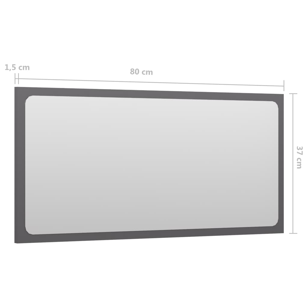 vidaXL vannitoa peegel, kõrgläikega valge 80 x 1,5 x 37 cm puitlaastplaat