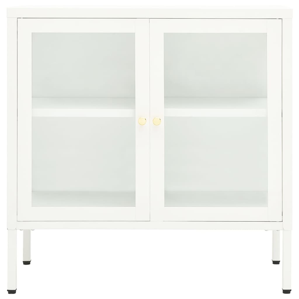 vidaXL puhvetkapp, valge, 70 x 35 x 70 cm, teras ja klaas
