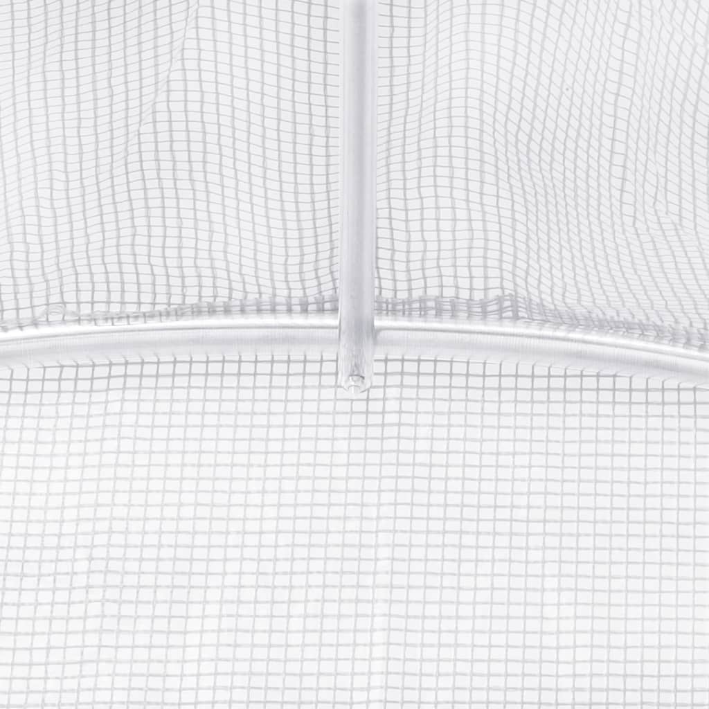 vidaXL kasvuhoone terasraamiga, valge, 10 m², 5x2x2,3 m