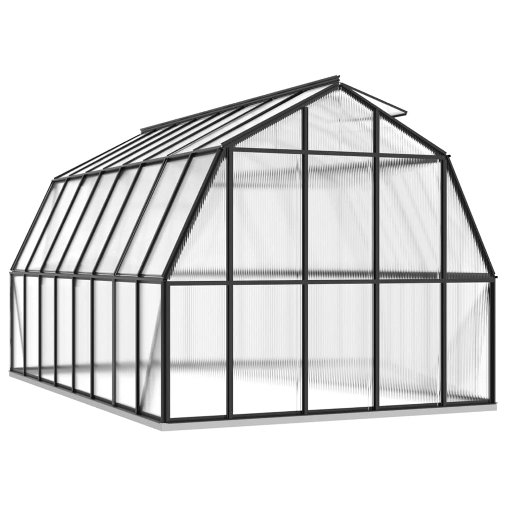 vidaXL kasvuhoone alusraamiga, antratsiithall, 12,63 m², alumiinium