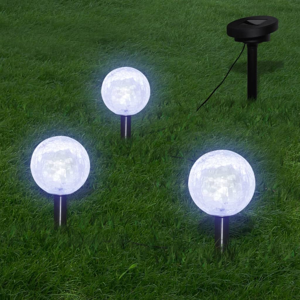 vidaXL valguspallid, 3 LED-aiatuld maavaiade ja päikesepaneeliga