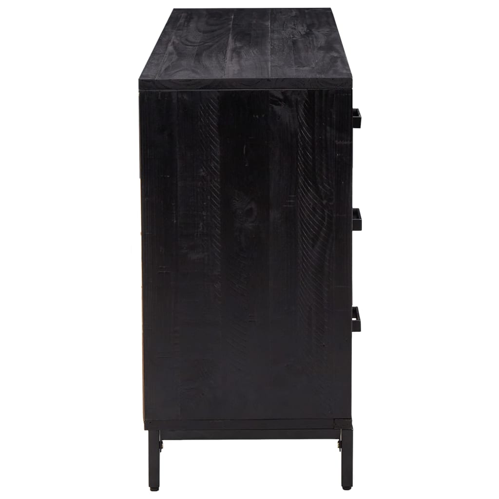 vidaXL puhvetkapp, must, 110 x 35 x 70 cm, männipuit