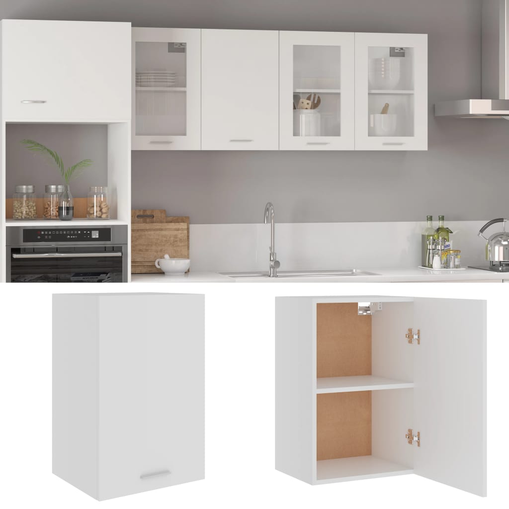 vidaXL rippuv köögikapp, valge, 39,5 x 31 x 60 cm, puitlaastplaat