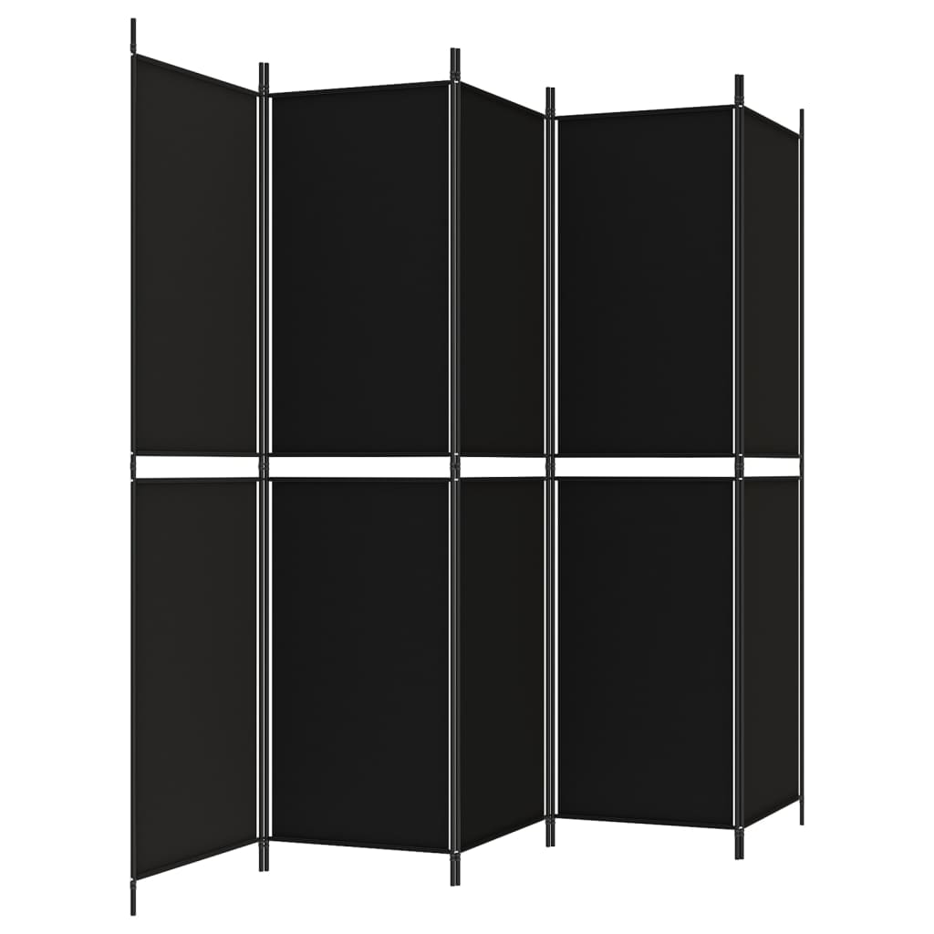 vidaXL 5 paneeliga ruumijagaja, must, 250x200 cm, kangas