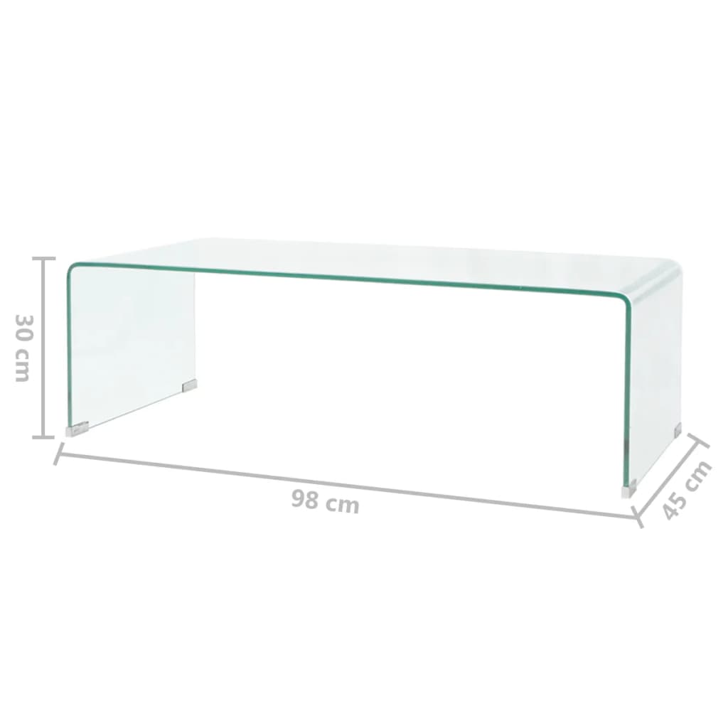 vidaXL karastatud klaasist kohvilaud 98x45x30 cm läbipaistev