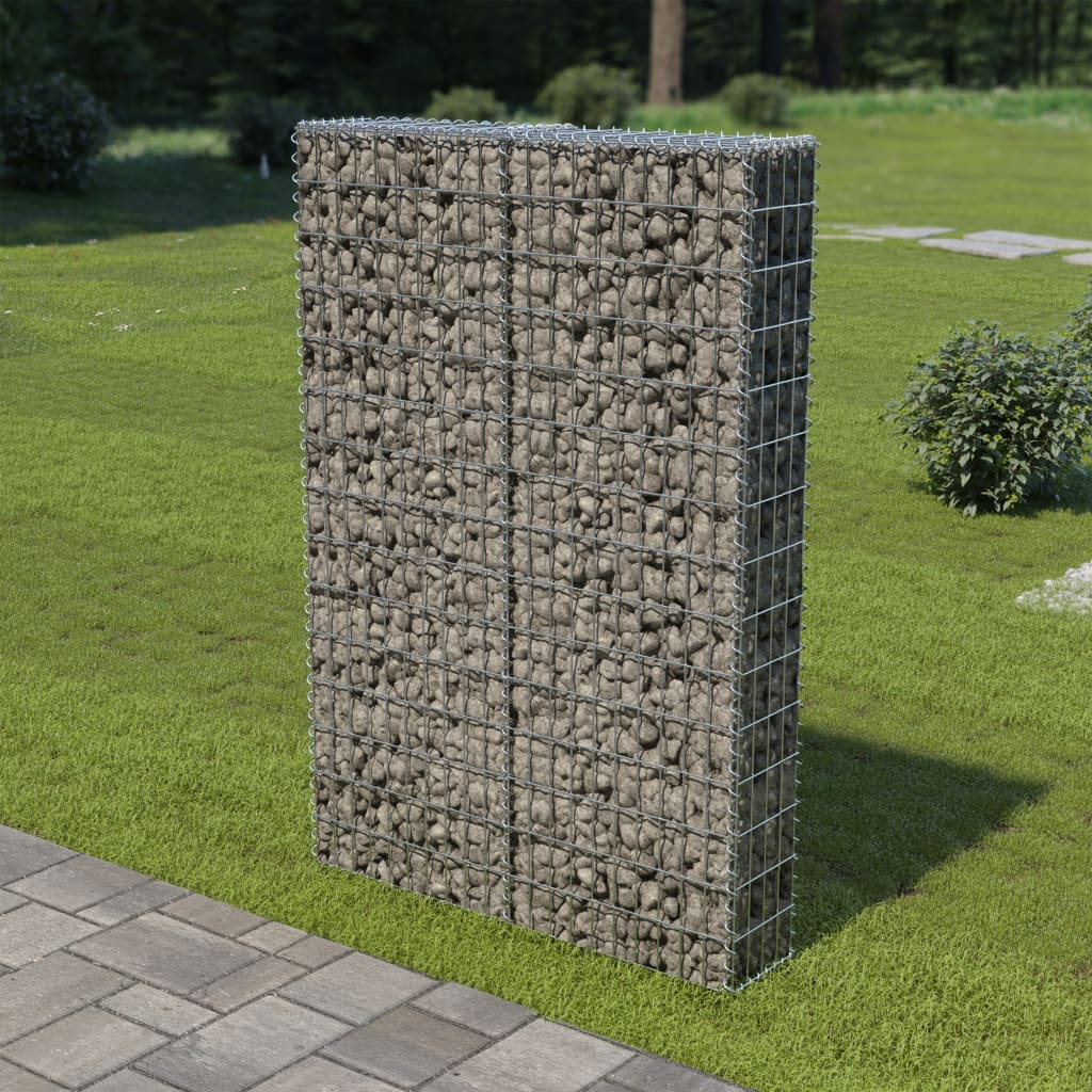 vidaXL kattega gabioonsein, tsingitud teras, 100 x 20 x 150 cm