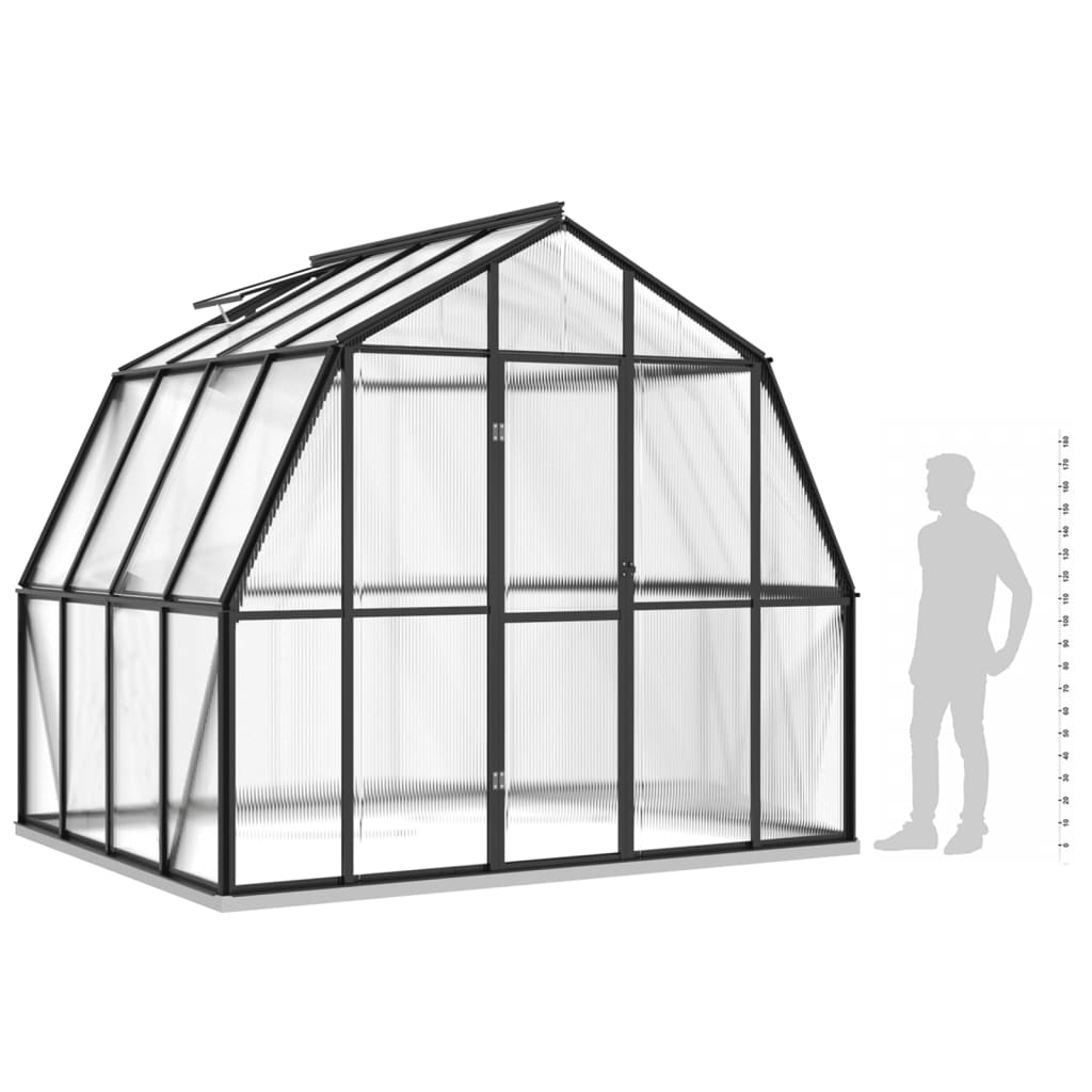 vidaXL kasvuhoone alusraamiga, antratsiithall, 6,43 m², alumiinium