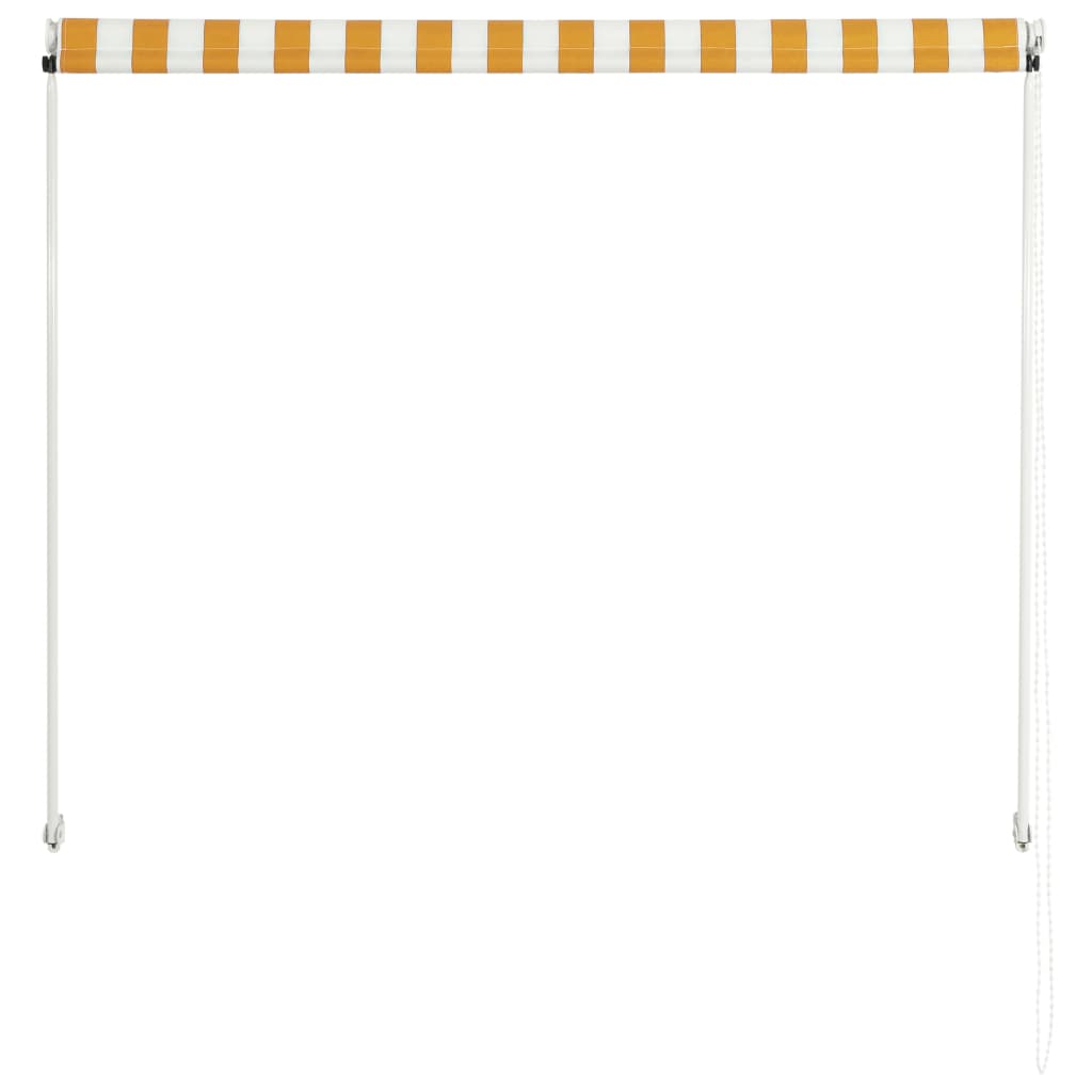 vidaXL sissetõmmatav varikatus, 150 x 150 cm, kollane ja valge