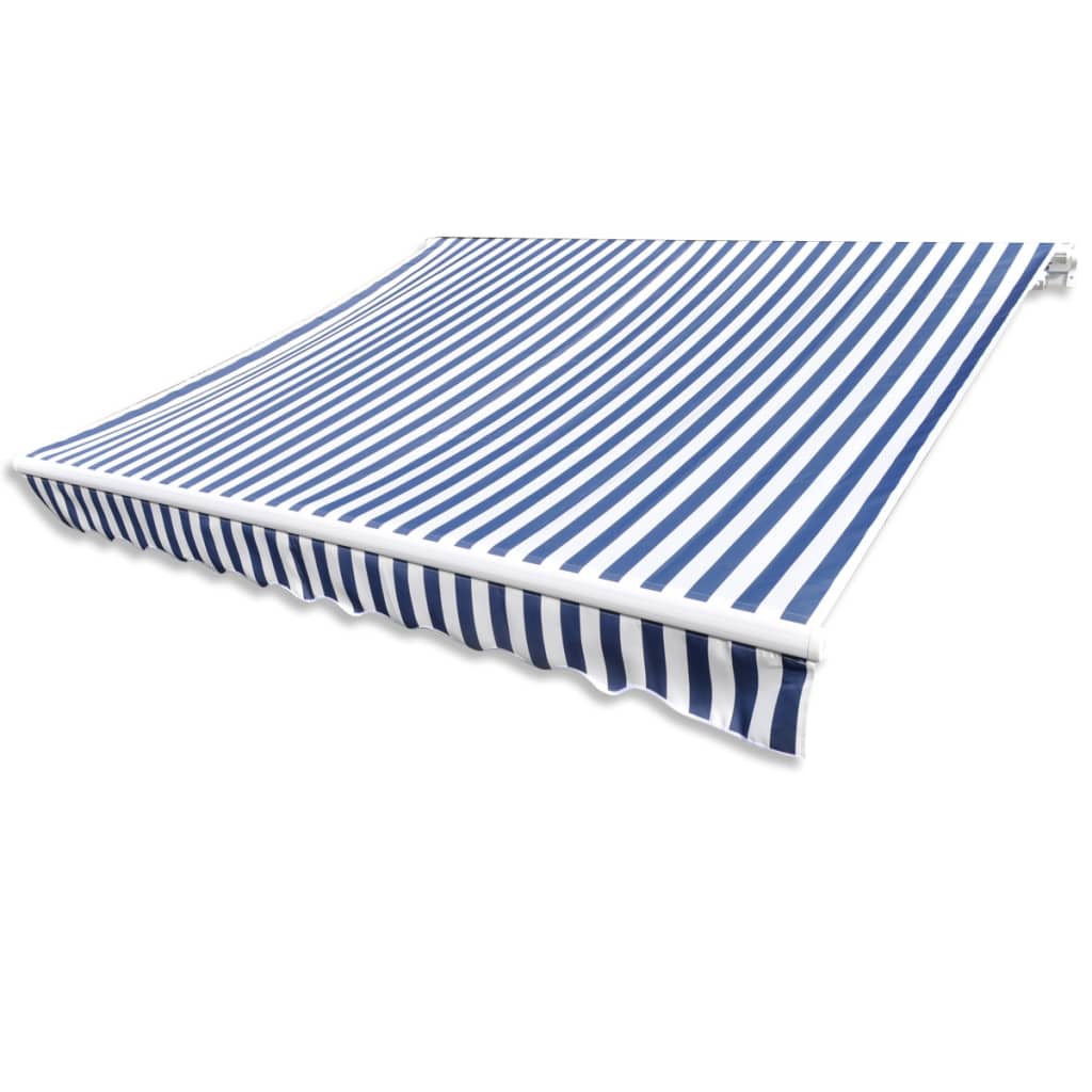 vidaXL varikatuse riie sinine ja valge 3 x 2,5 m (ilma raamita)