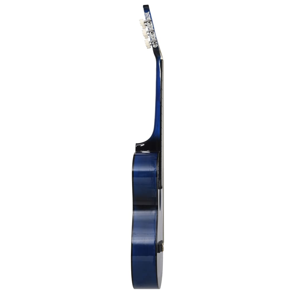 vidaXL 12-osaline klassikalise kitarri komplekt 6 keelega, sinine 38''