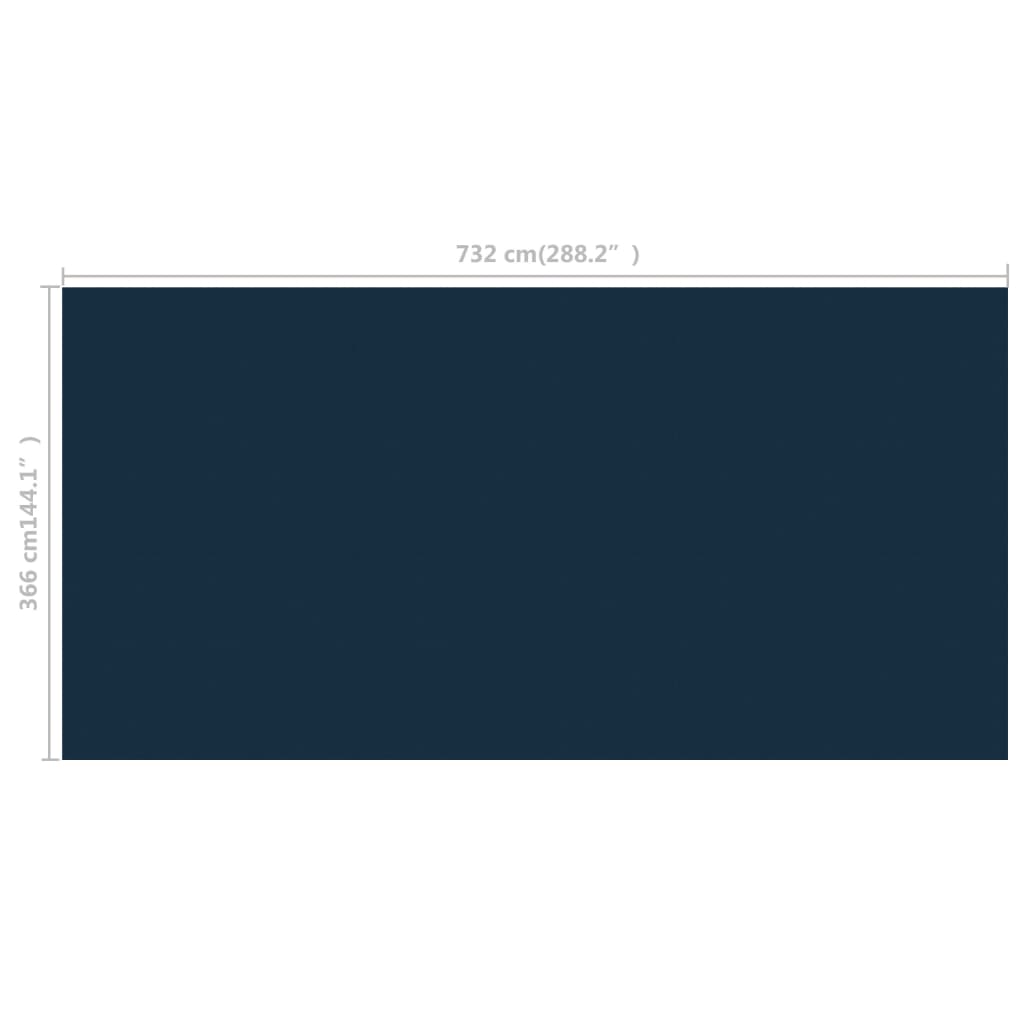 vidaXL ujuv PE ümmargune basseinikile, 732 x 366 cm, must ja sinine