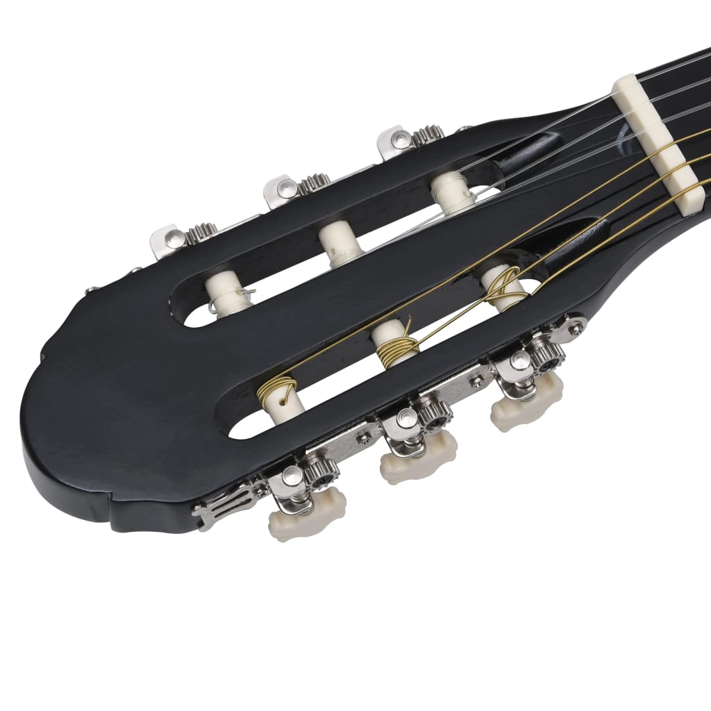 vidaXL 12-osaline Western kitarri komplekt ekvalaiser, 6 keelt, must
