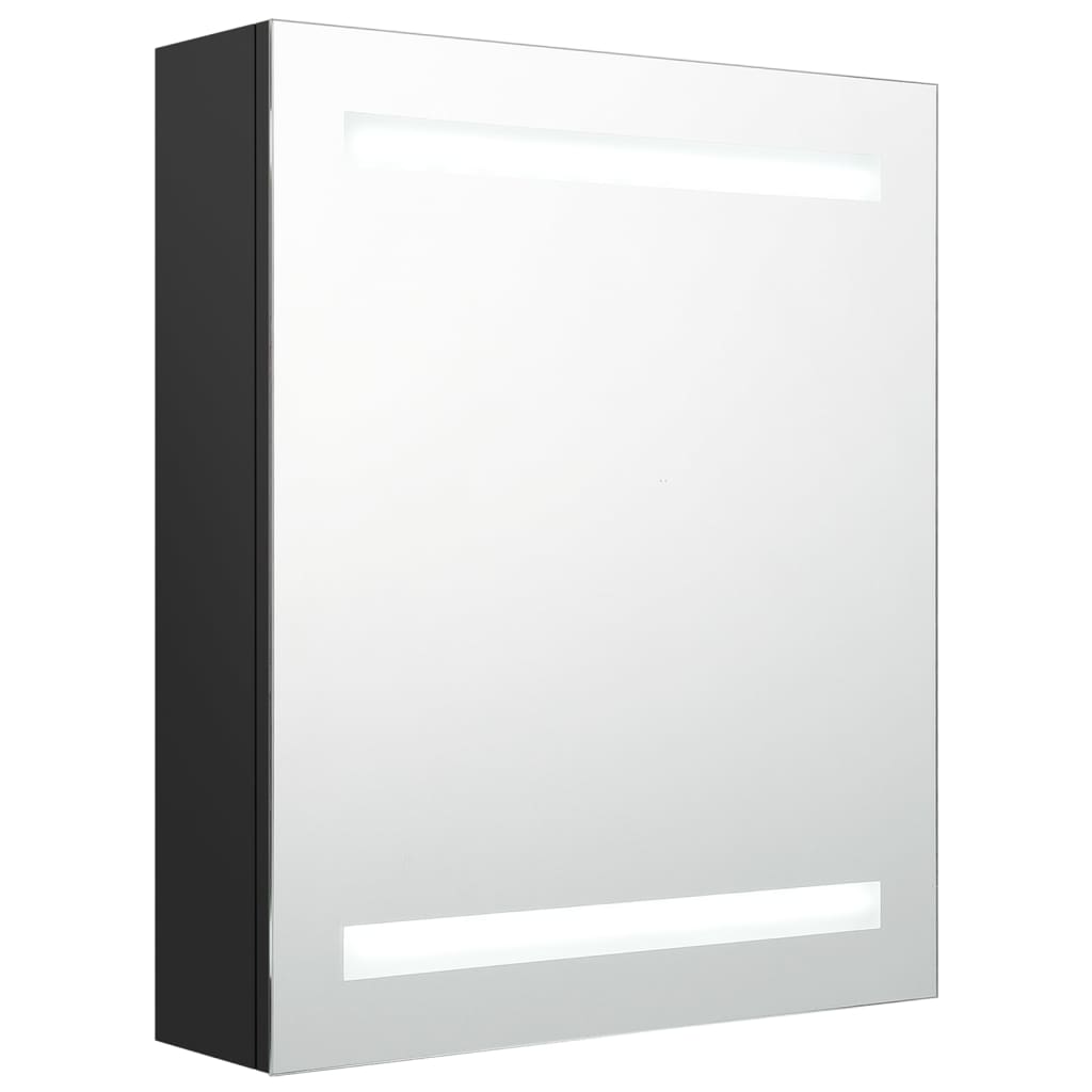 vidaXL LED vannitoa peegelkapp, must, 50 x 14 x 60 cm