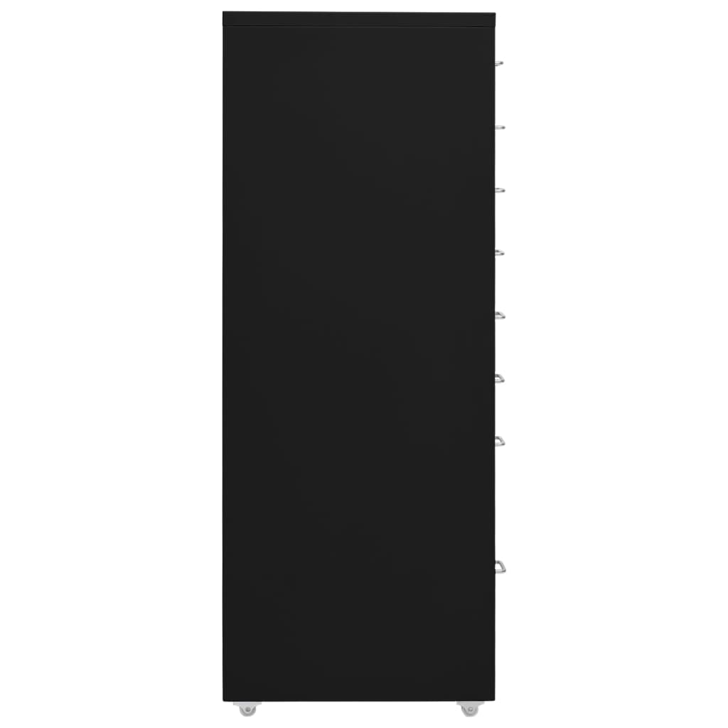 vidaXL mobiilne kontorikapp, must, 28 x 41 x 109 cm, metall