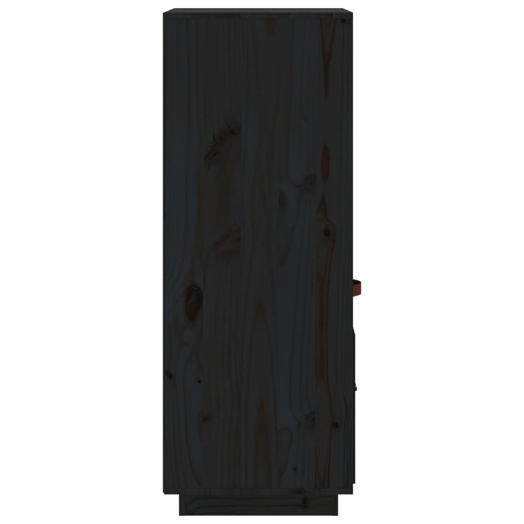 vidaXL kõrge kapp, must, 34 x 40 x 108,5 cm, männipuit