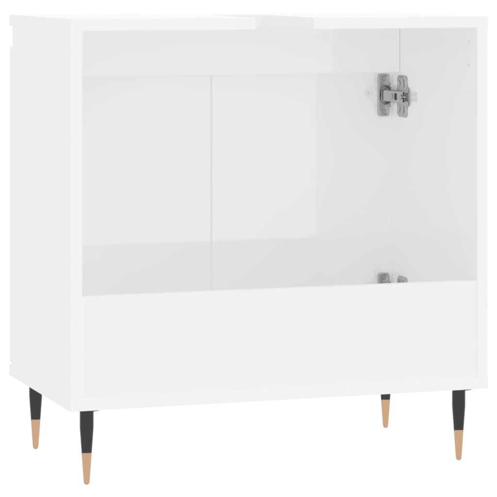 vidaXL vannitoakapp, kõrgläikega valge, 58 x 33 x 60 cm, tehispuit