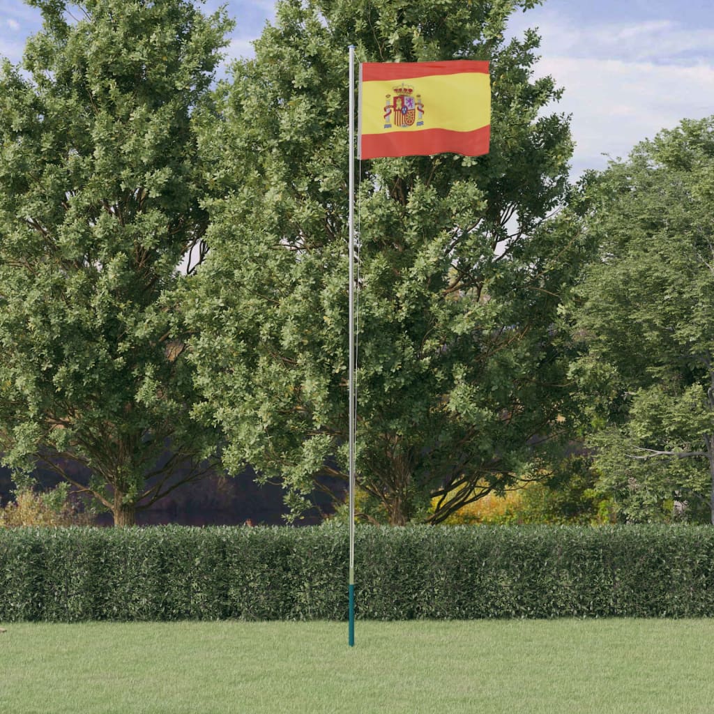 vidaXL Hispaania lipp ja lipumast, 6,23 m, alumiinium