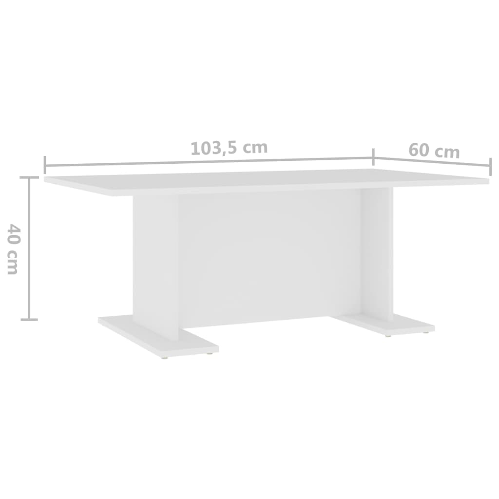 vidaXL kohvilaud, valge, 103,5x60x40 cm puitlaastplaat