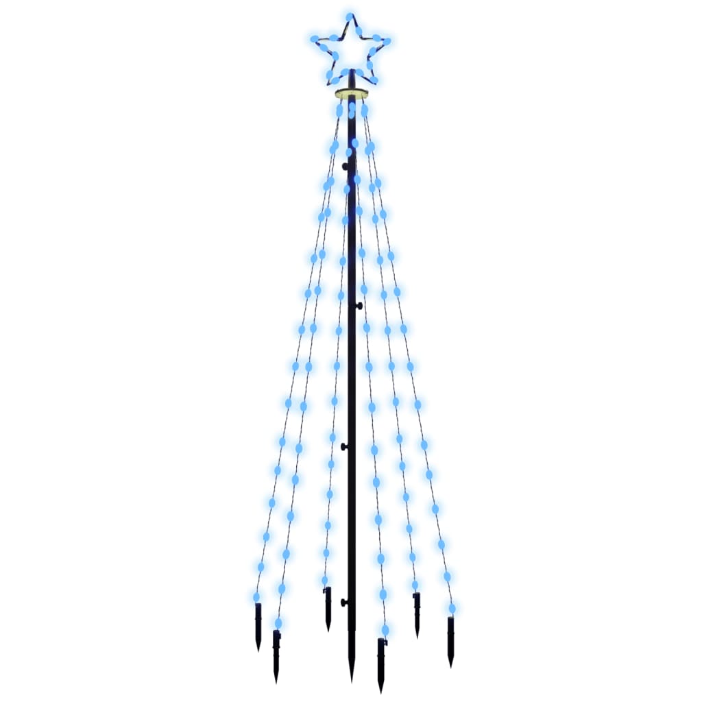vidaXL jõulupuu vaiaga, sinine, 108 LEDi, 180 cm