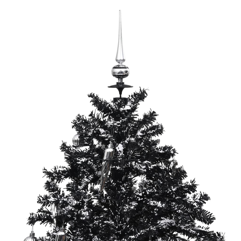 vidaXL lumesajuga jõulukuusk vihmavarjualusega must 170 cm, PVC