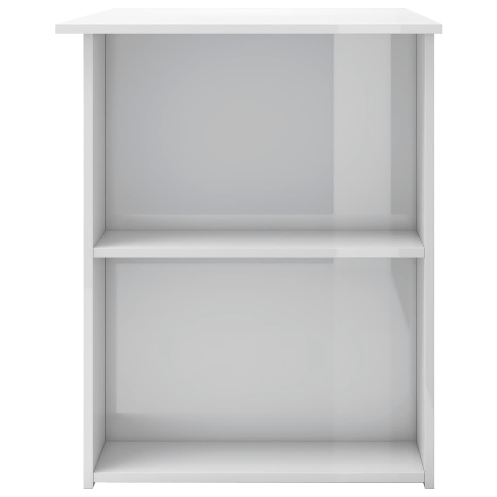 vidaXL kirjutuslaud, kõrgläikega valge 110 x 60 x 73 cm puitlaastplaat