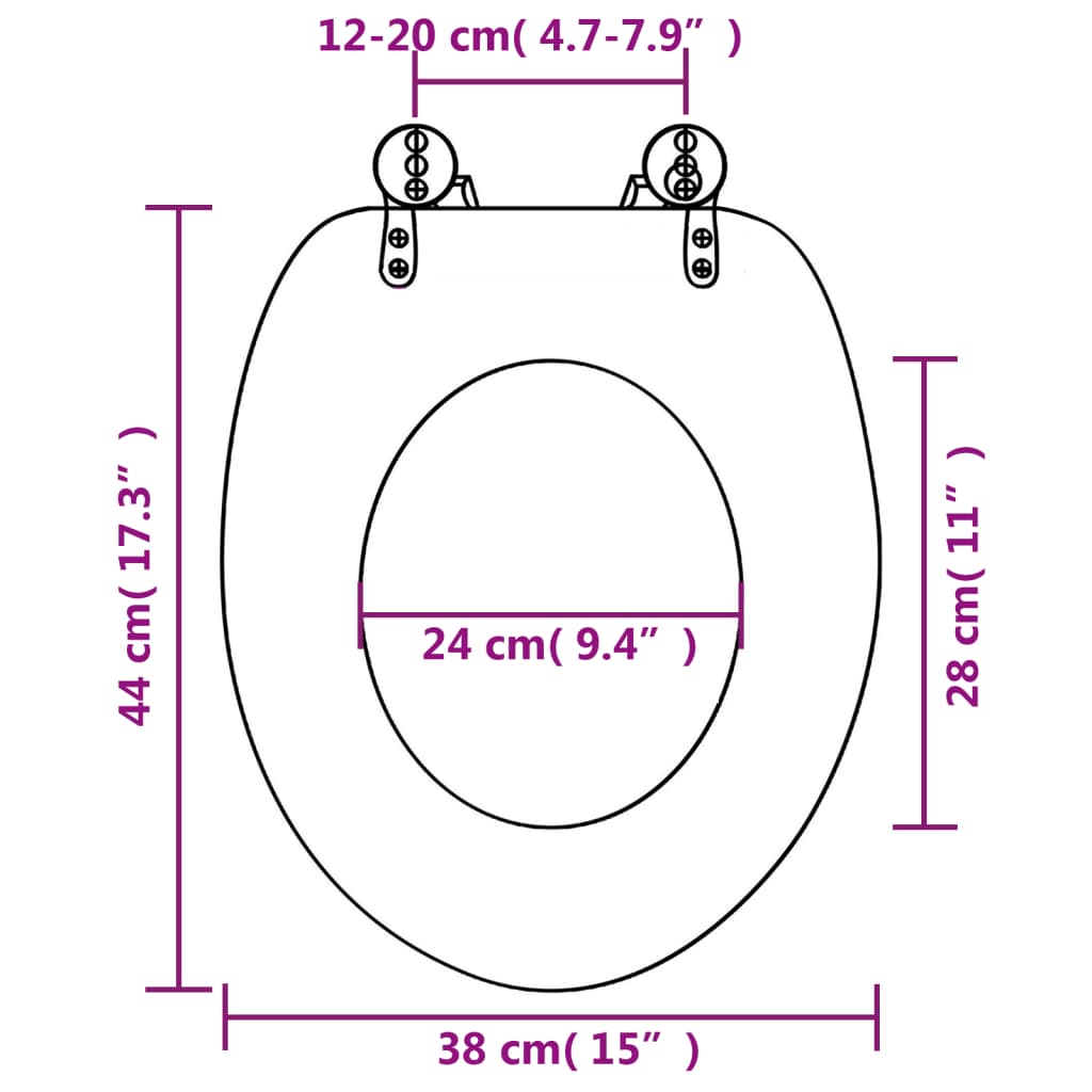 vidaXL WC prill-laud kaanega, MDF, süvamere disainiga