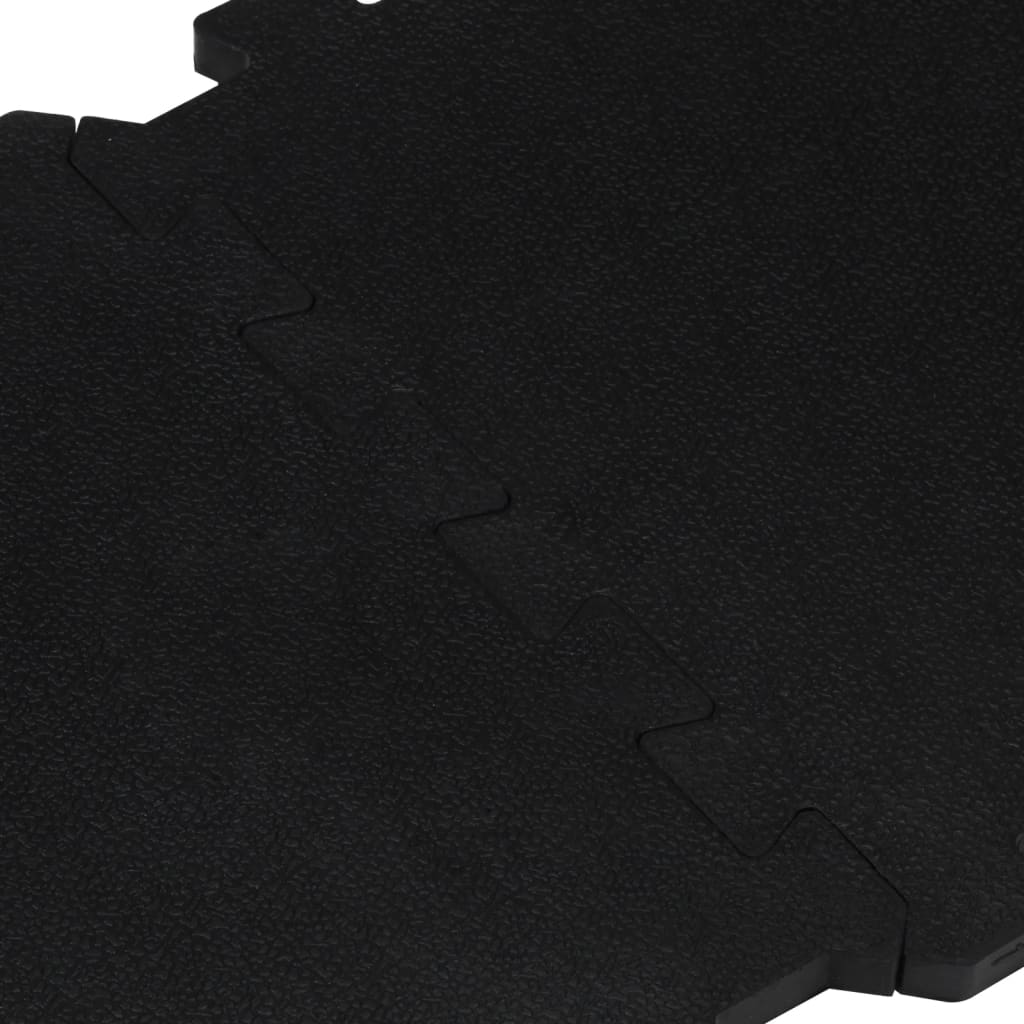 vidaXL kummist põrandamatid 16 tk, must, 16 mm, 30 x 30 cm