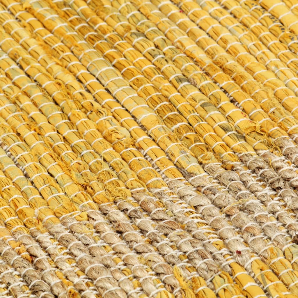 vidaXL käsitsi valmistatud džuutvaip kollane, 160 x 230 cm