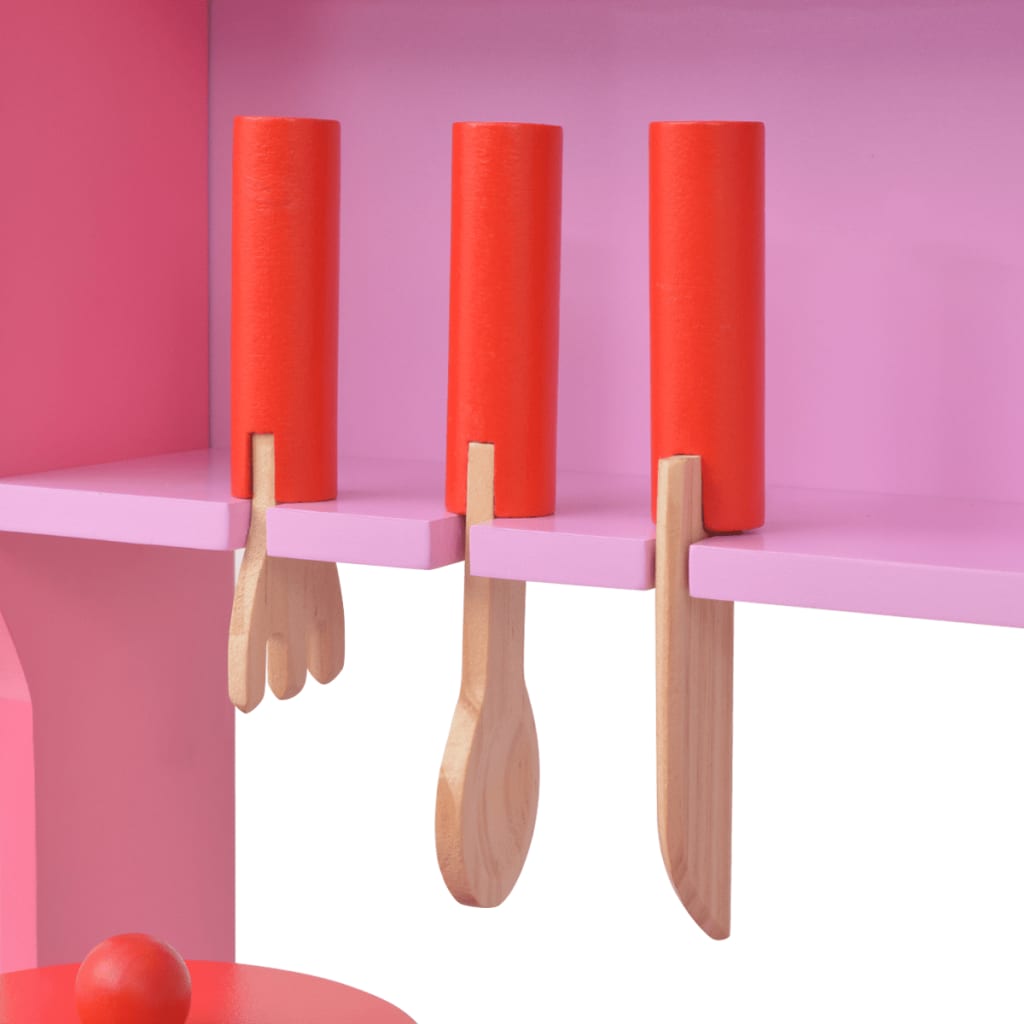 vidaXL mänguköök, puidust 60 x 27 x 83 cm roosa