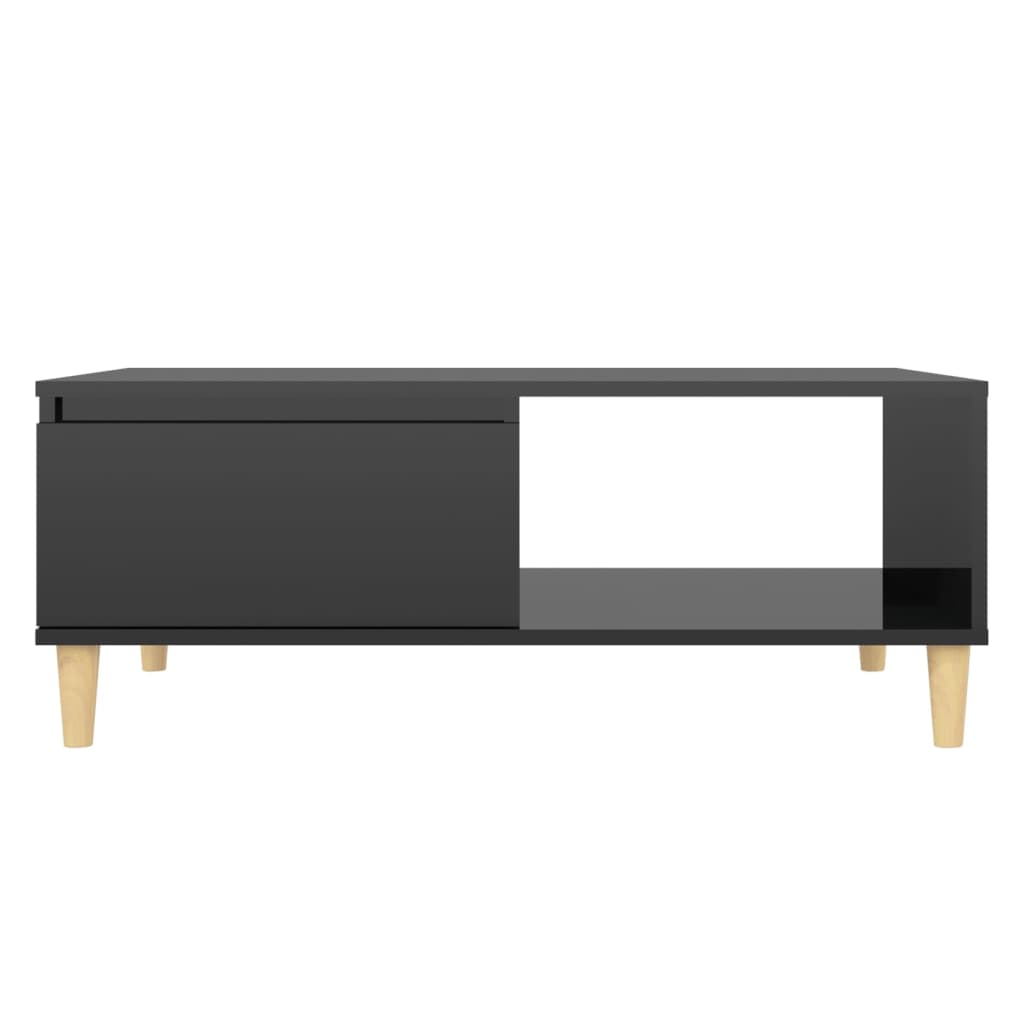 vidaXL kõrgläikega kohvilaud, must, 90x60x35 cm puitlaastplaat