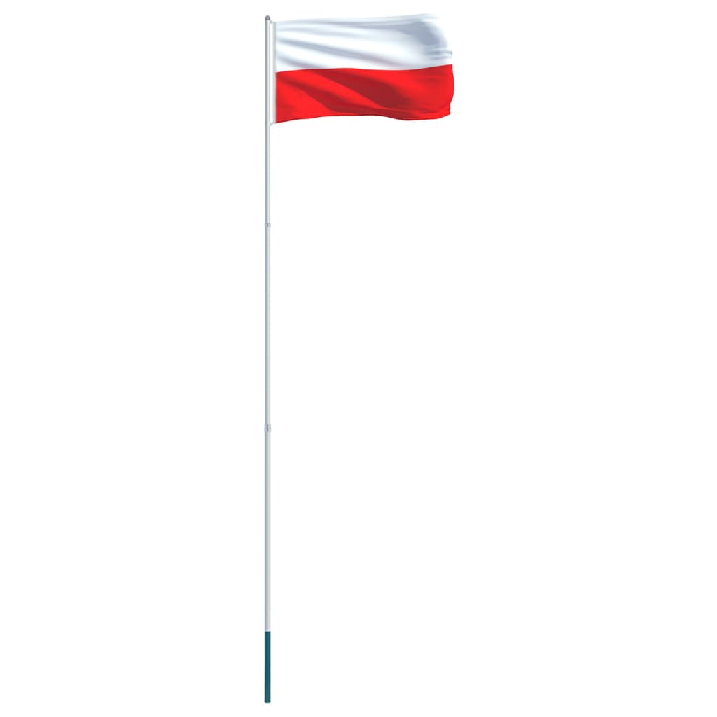 vidaXL Poola lipp ja lipumast, alumiinium, 4 m