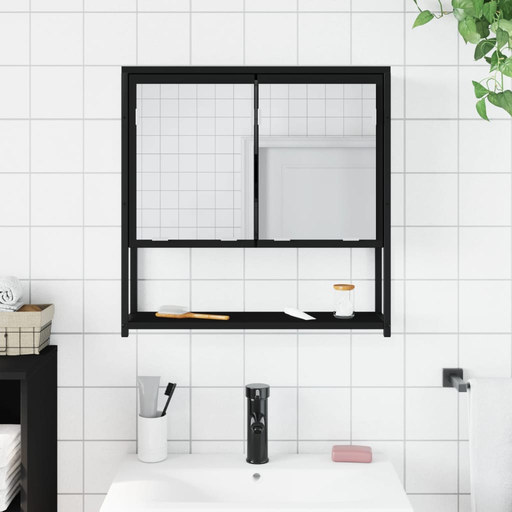 vidaXL vannitoa peegelkapp, must, 60 x 16 x 60 cm, tehispuit
