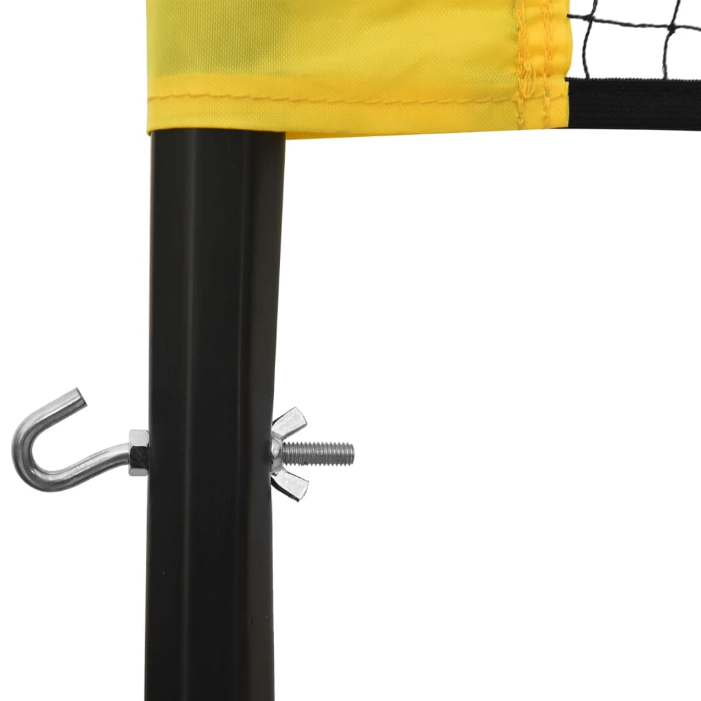 vidaXL sulgpallivõrk, kollane ja must, 600 x 155 cm, PE kangas