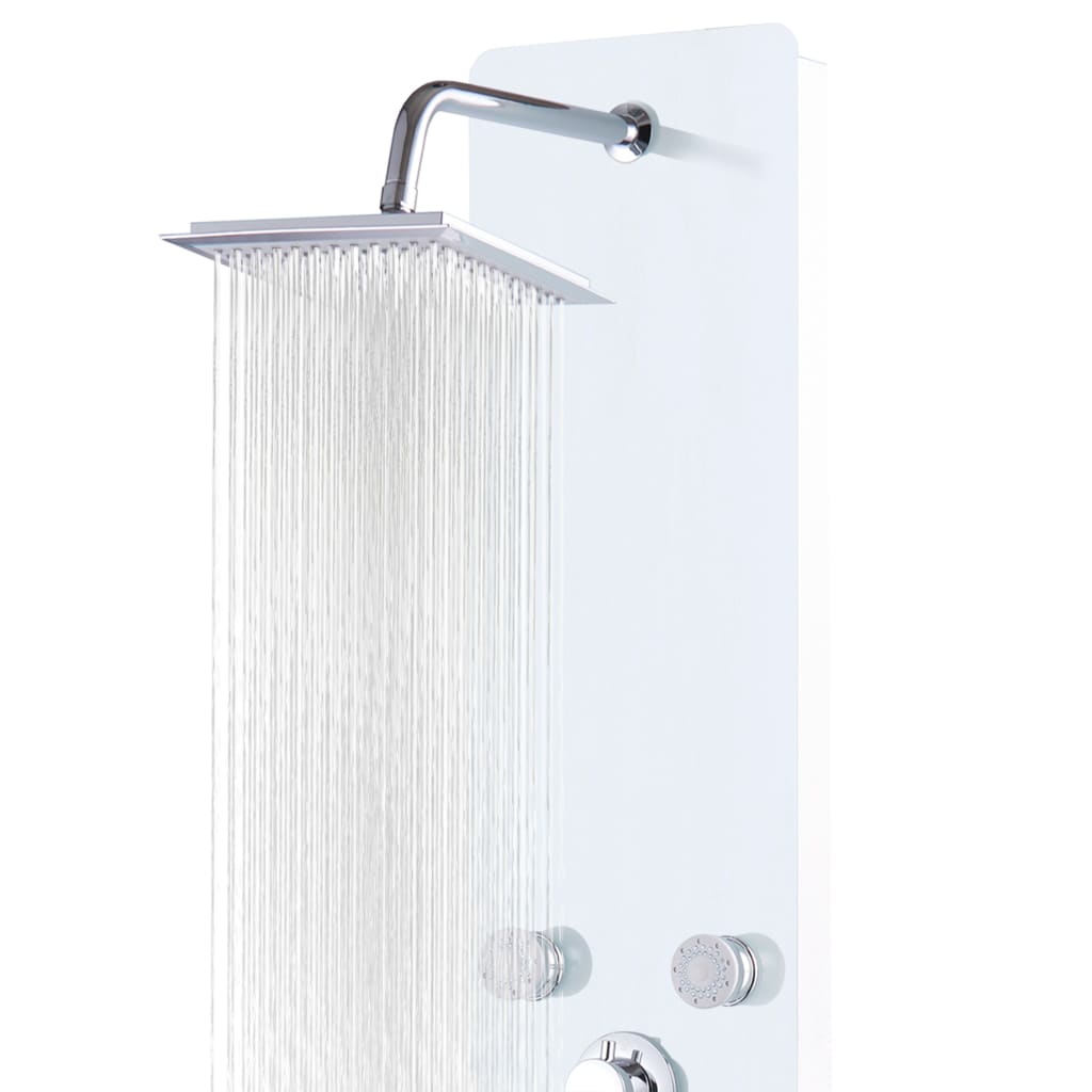 vidaXL dušipaneeeli süsteem, klaas, 25 x 44,6 x 130 cm, valge
