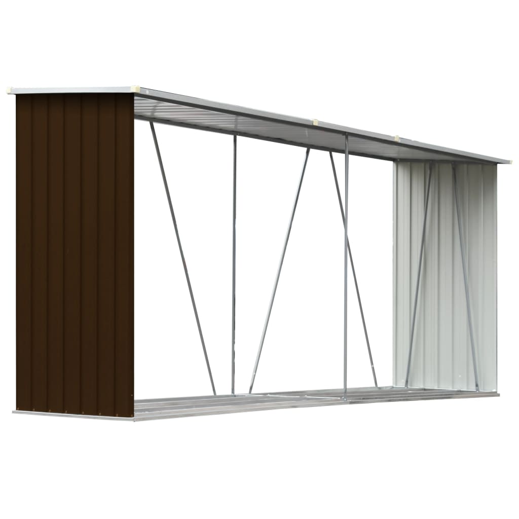 vidaXL puukuur tsingitud terasest, 330 x 84 x 152 cm, pruun