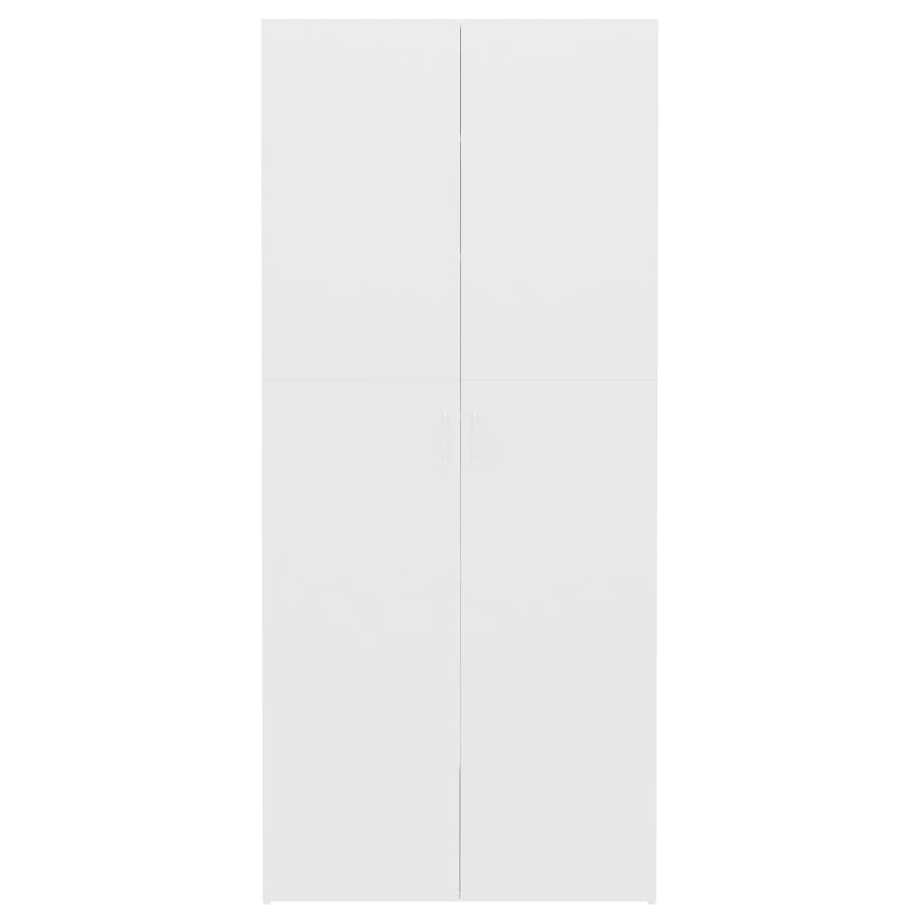 vidaXL kingakapp, valge, 80 x 35,5 x 180 cm, puitlaastplaat