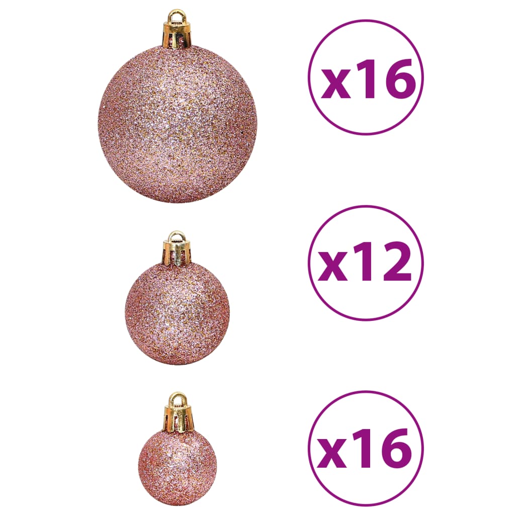 vidaXL jõulukuulid 100 tk, roosa ja heleroosa, 3/4/6 cm