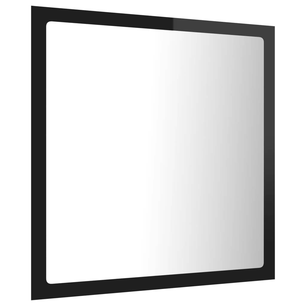 vidaXL LED vannitoa peeglikapp, kõrgläikega must, 40x8,5x37 cm, akrüül