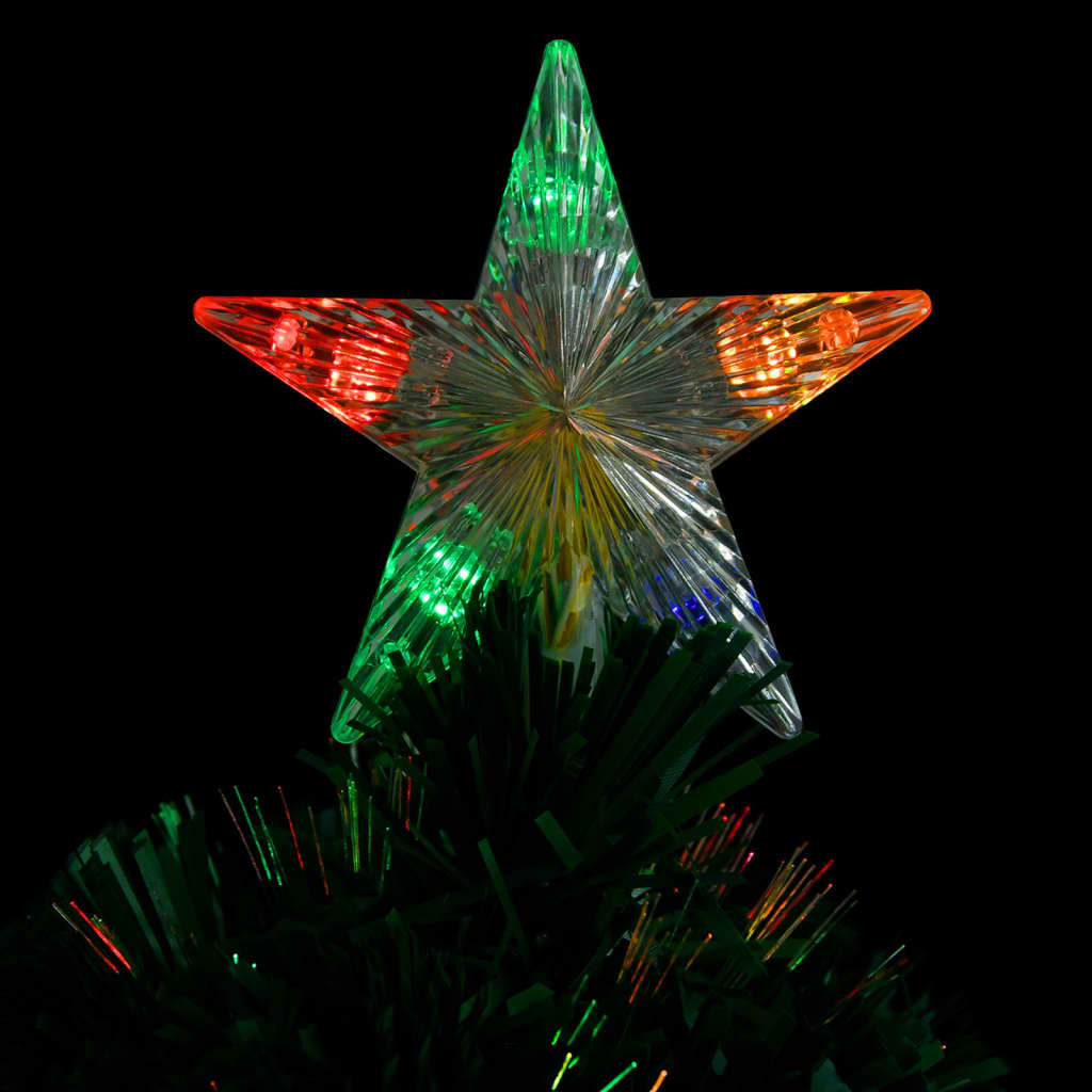 vidaXL valgustatud kunstjõulukuusk alusega, 64 cm, kiudoptiline