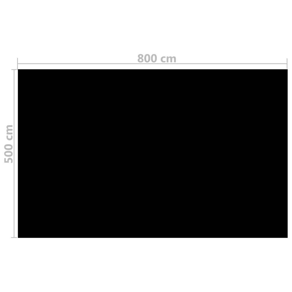 vidaXL kandilise basseini kate, 800 x 500 cm, PE, must