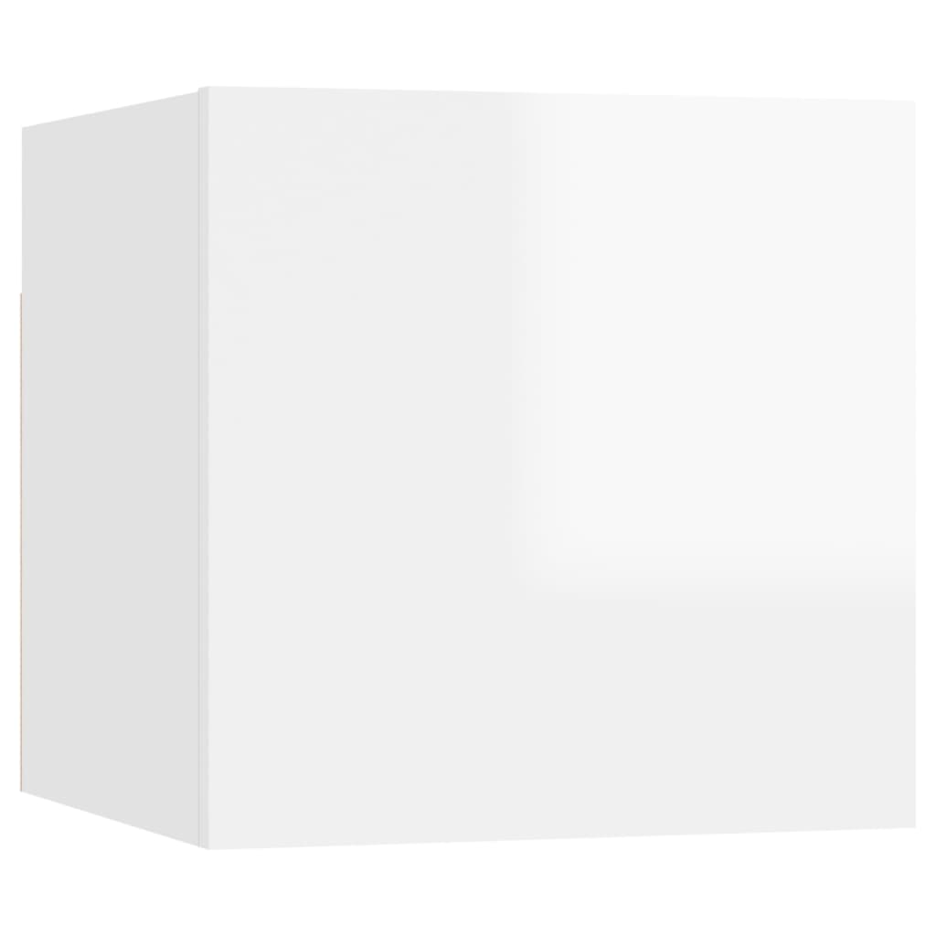 vidaXL seinale kinnitatavad telerikapid, 4 tk, valge, 30,5x30x30 cm