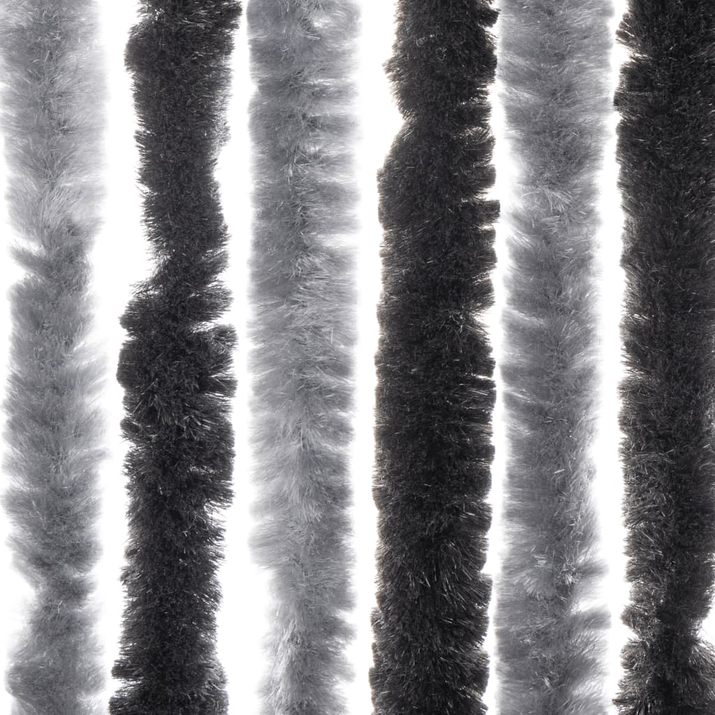 vidaXL putukakardin, hall ja must, 100 x 200 cm, šenill
