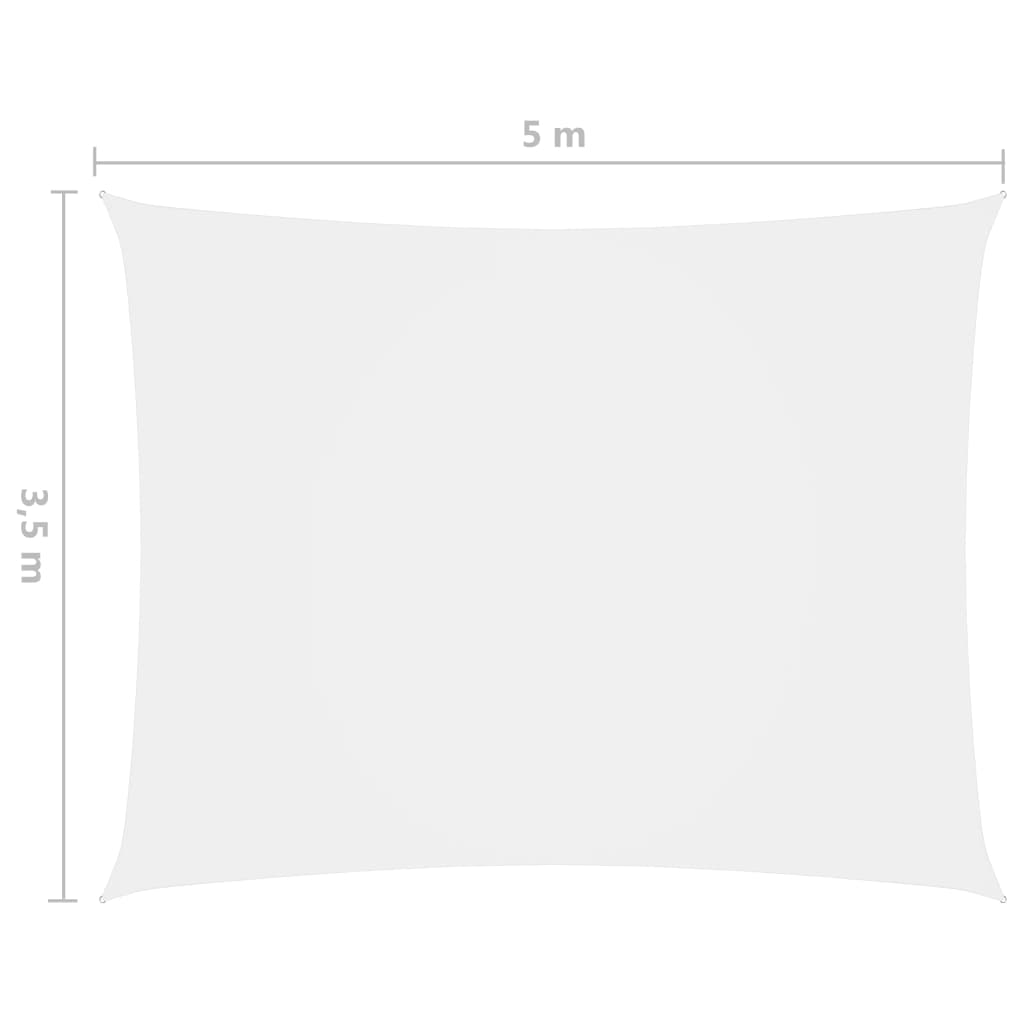 vidaXL oxford-kangast päikesepuri ristkülikukujuline, 3,5 x 5 m valge