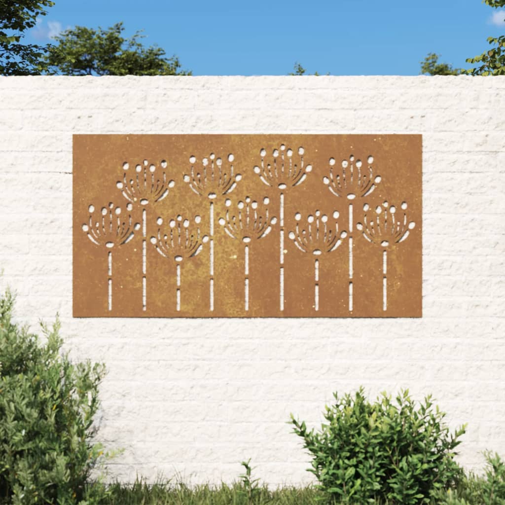 vidaXL aia seinakaunistus, 105x55 cm, Corteni teras, lilledisain