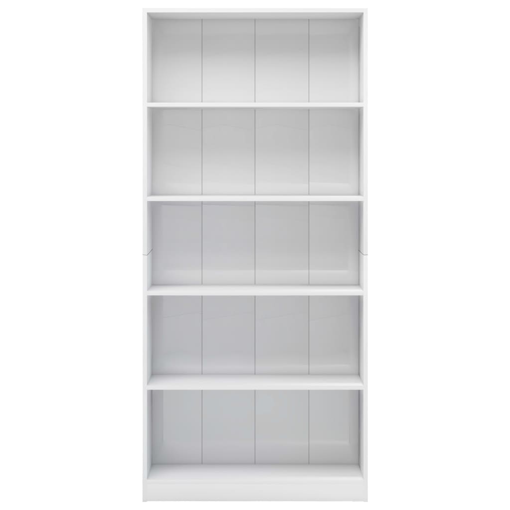 vidaXL 5-korruseline raamaturiiul valge 80x24x175 cm, puitlaastplaat