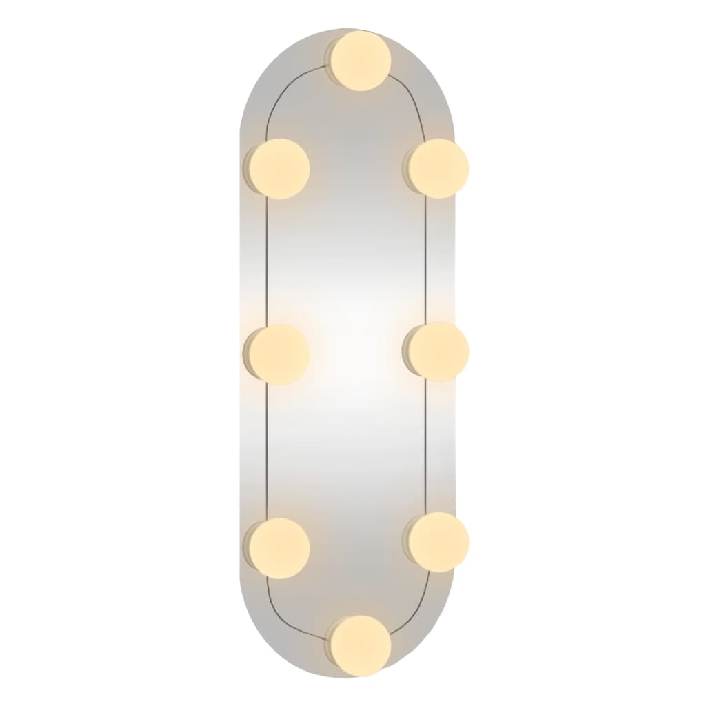 vidaXL seinapeegel LED-tuledega, 15 x 40 cm, klaas, ovaalne