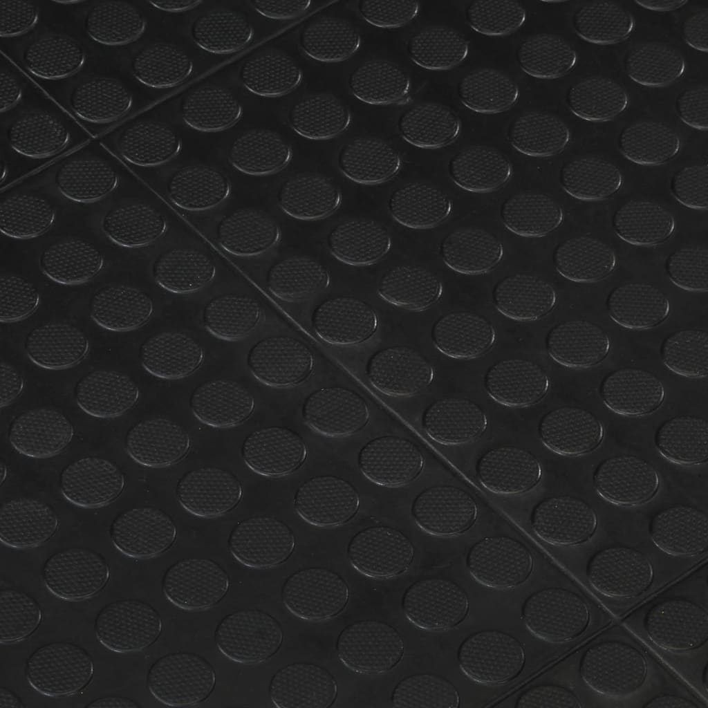 vidaXL kummist põrandamatt, must, 12 mm, 90 x 120 cm