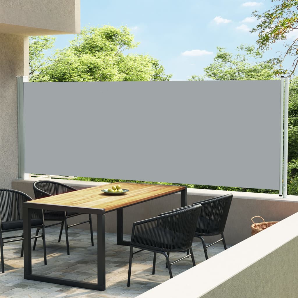 vidaXL lahtitõmmatav terrassi külgsein, 600 x 160 cm, hall